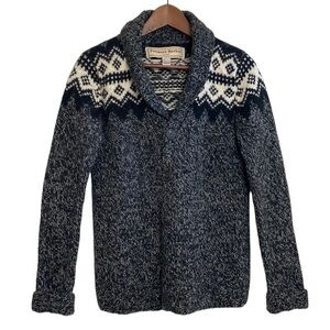 Farmers Market Iceland Knitted Fair Isle Wool Blend Sweater / Cardigan